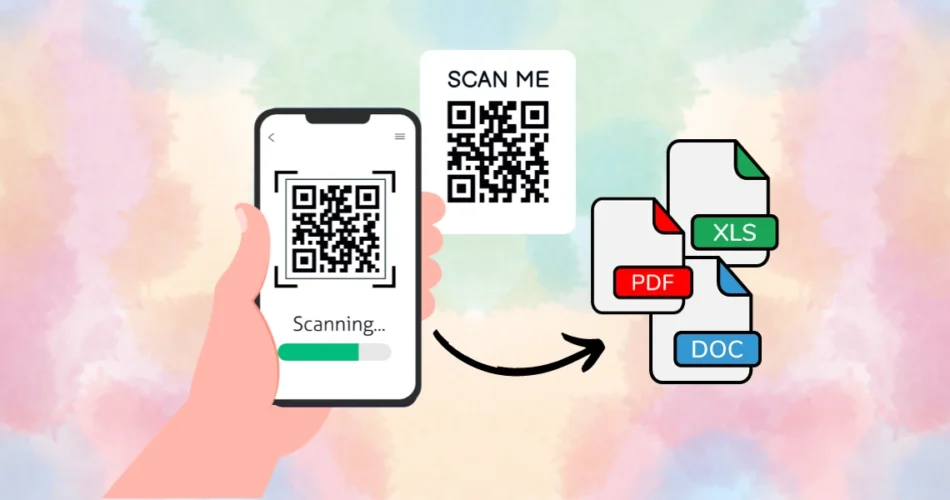 Document QR Code vector image